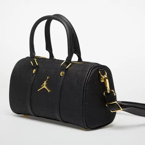 NEW Nike Air Jordan Jumpman Monogram Mini Duffle Bag 3L Black Gold MA9169-K5X - Picture 2 of 5